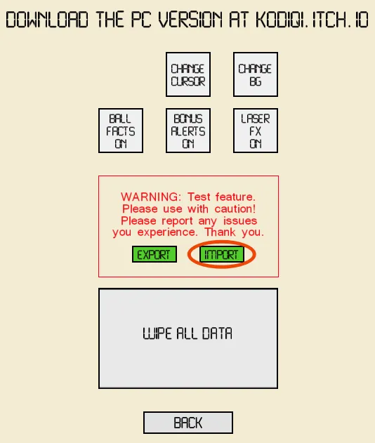 Settings, Idle Breakout